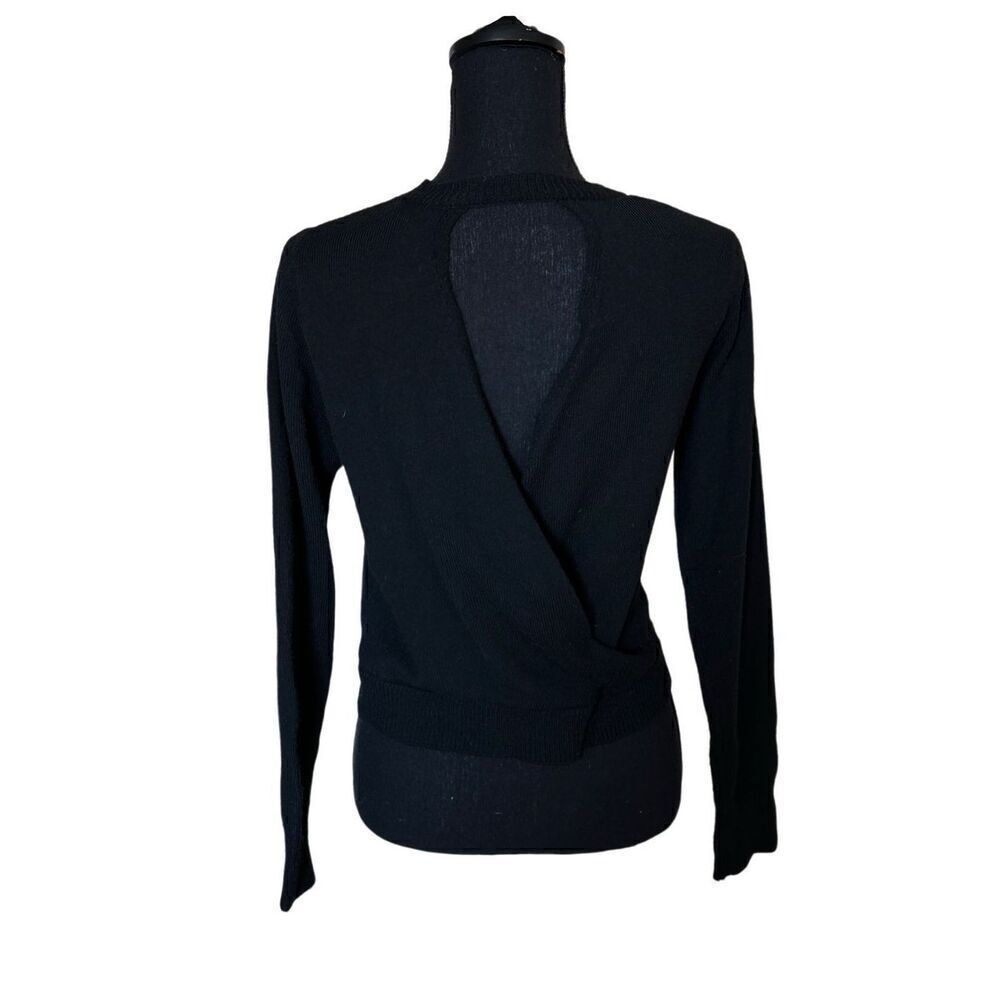 Lulus Black Back V-Neck Wrap Backless Sweater Sz Small - Picture 7 of 9